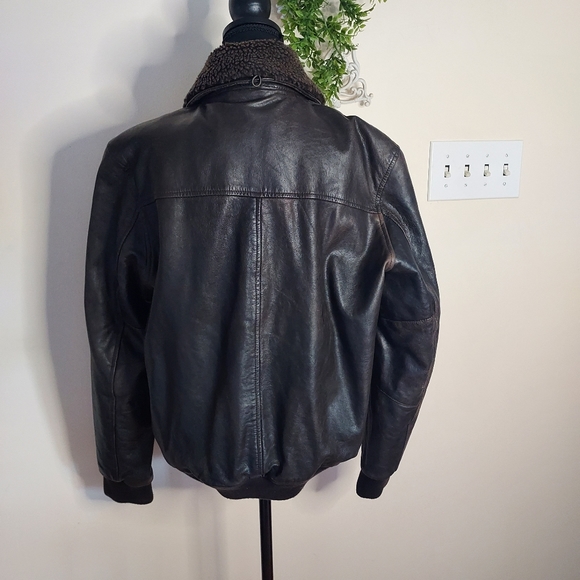 Men's Asos Bomber Leather Jacket - Picture 5 of 15
